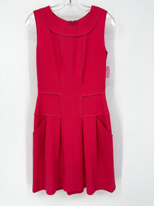 OSCAR DE LA RENTA Size S Coral Print Sleeveless Dress