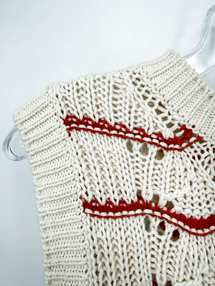STINE GOYA Size S Beige & Orange Sweater Vest