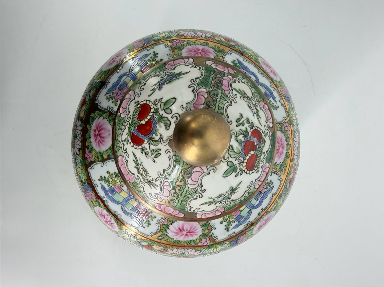 Pink, White & Green Porcelain Famille Rose Ginger Jar