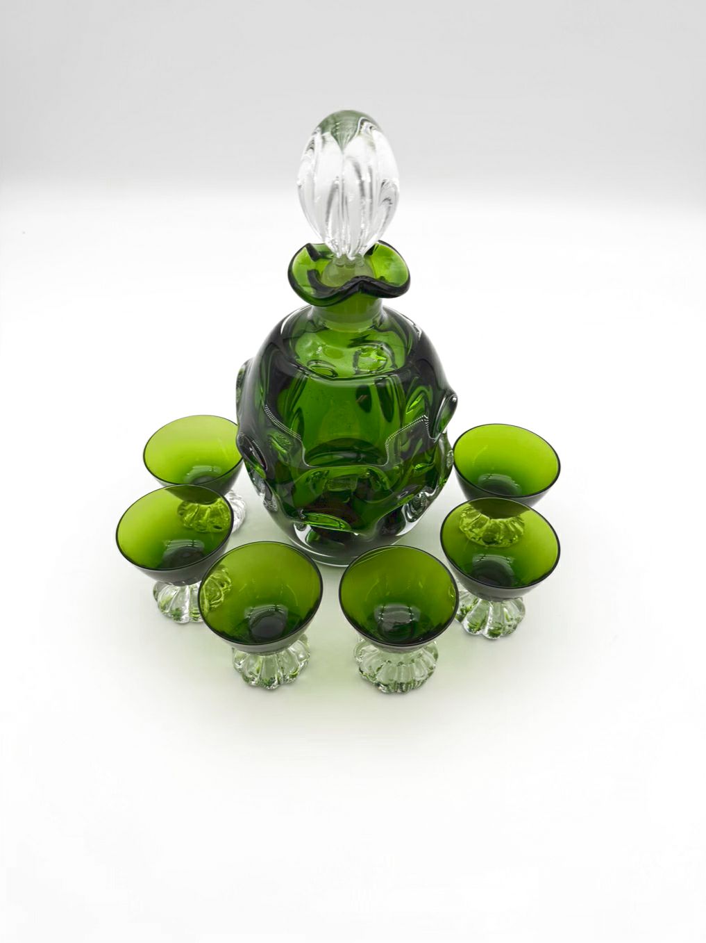 Green Blown Glass Abstract ASEDA Swedish Glassware