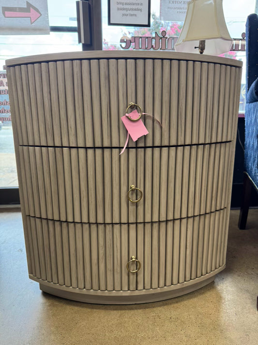 RACHEL ZOE Wood Taupe Fluted Nightstand