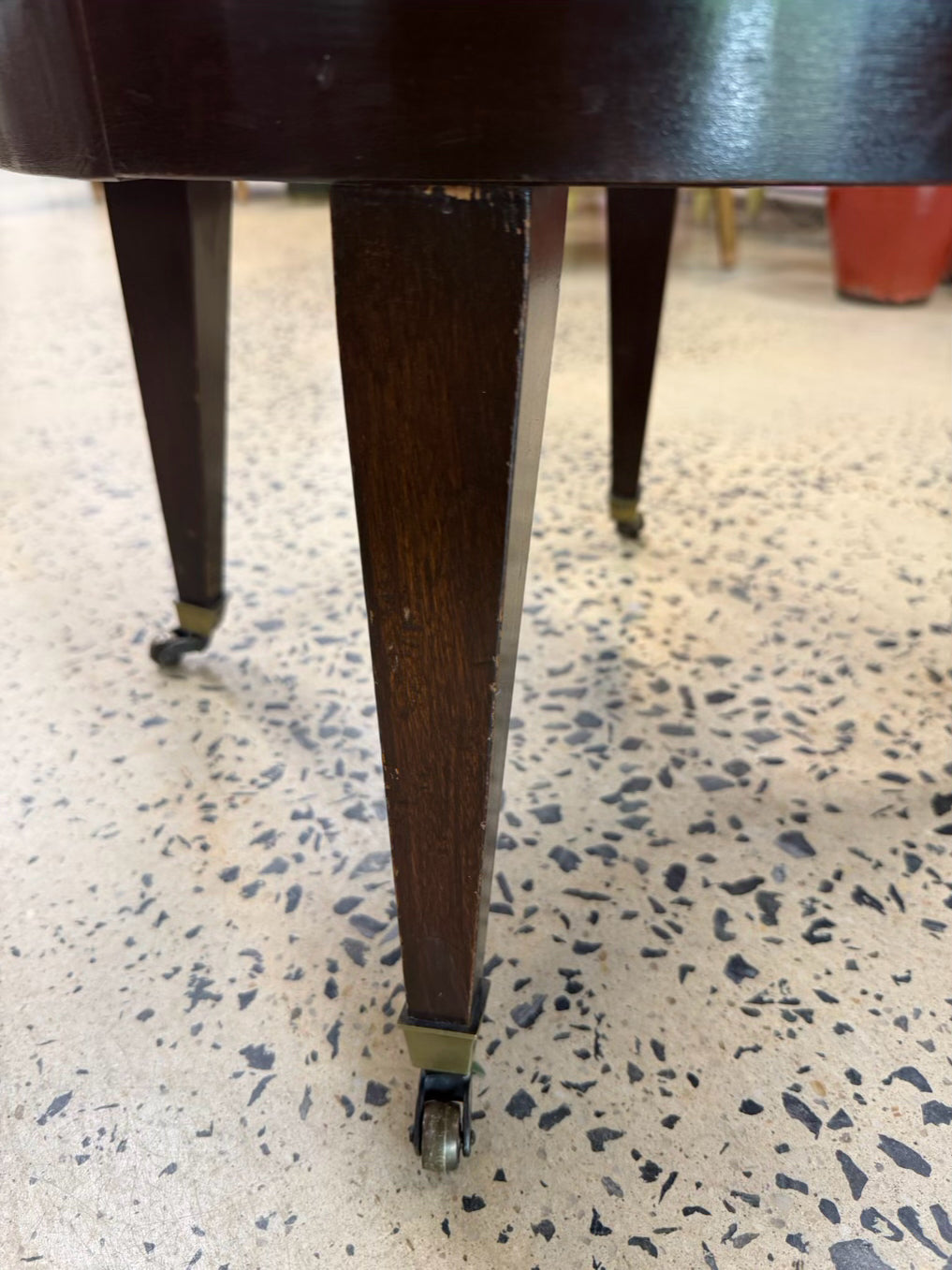 Dark Wood / Brass Planter w/ Handle
