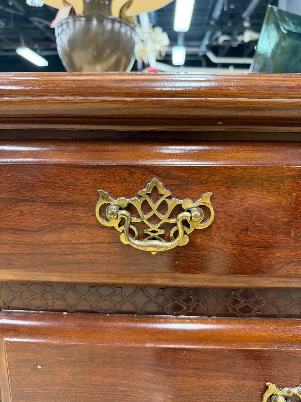 Dark Brown Wood 3 Drawer Chest