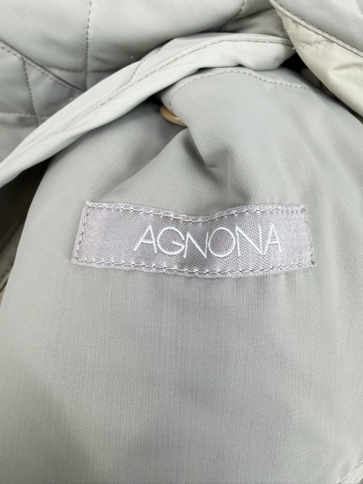 VINTAGE AGNONA Men's Size L Sage Quilted Button Up Jacket