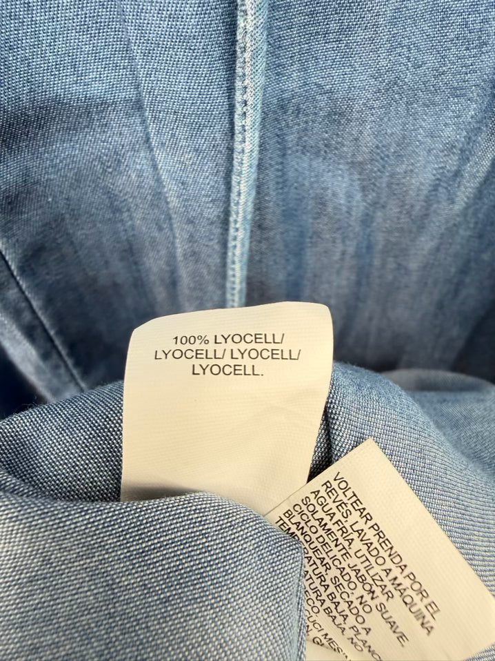LUCKY BRAND Size L Blue Chambray Dress