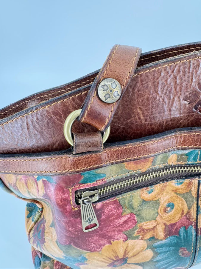 PATRICIA NASH Green & Red Floral Purse