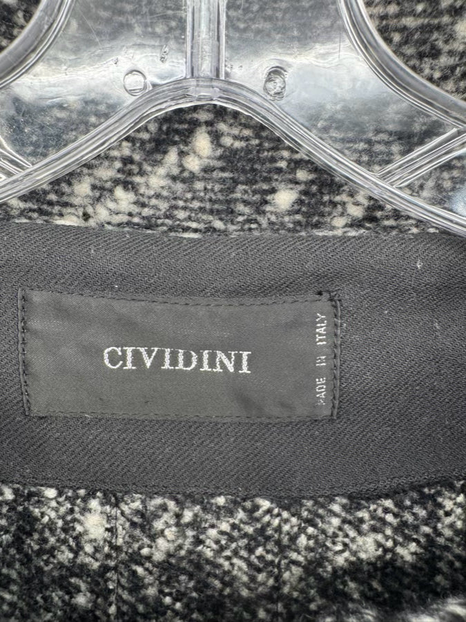 CIVIDINI Size 46 Black & Gray Wool Blend Coat