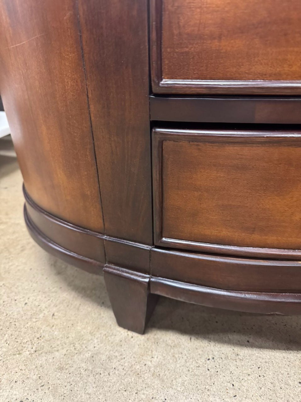 Oval Wood 2-Drawer Coffee Table