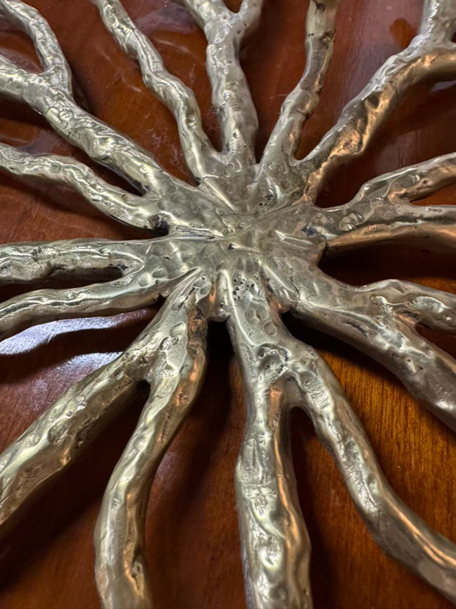 Gold Tone Brass Branch Candleholder Centerpiece