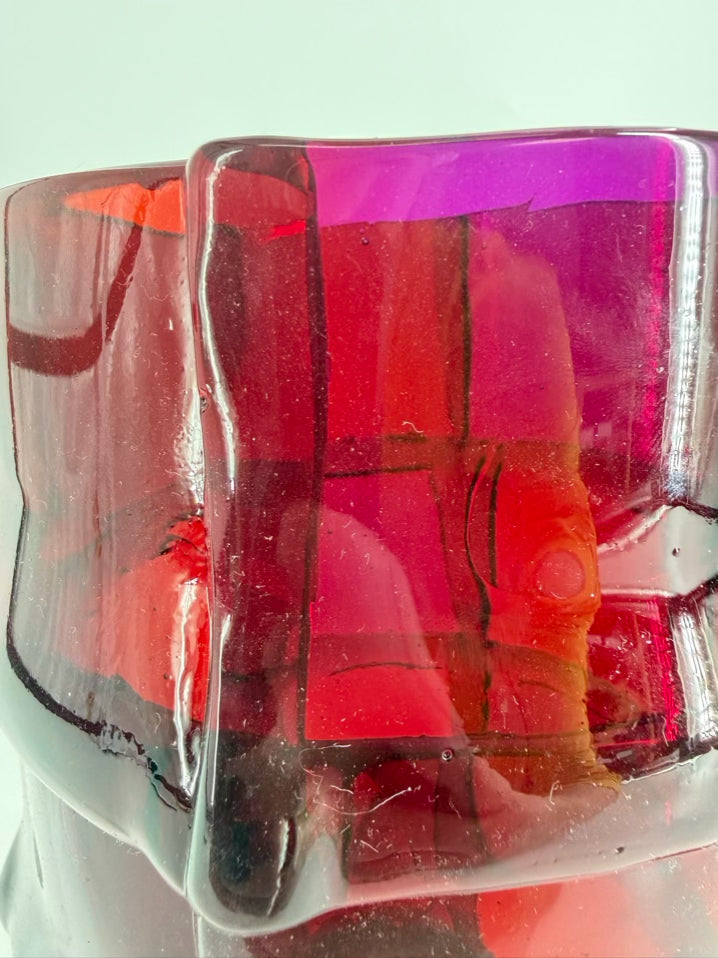 ENZO MARI Red Resin Bamboo Vase