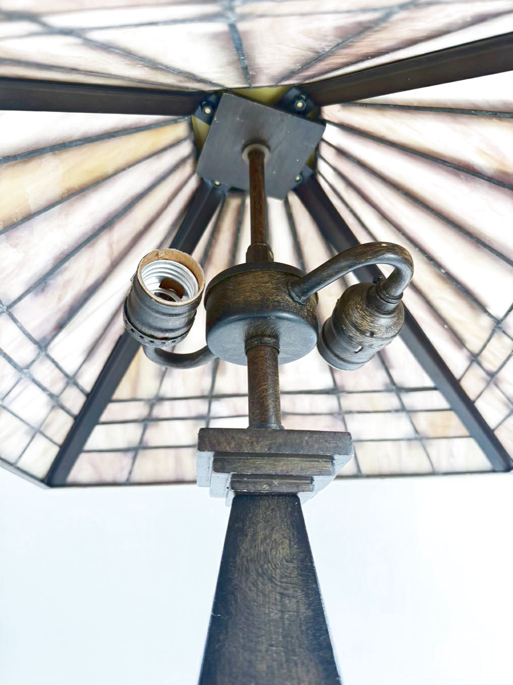 Tiffany Style Brown, Purple & Green Lamp