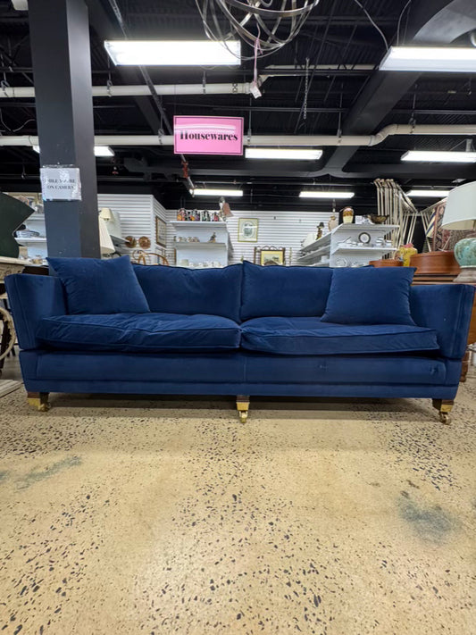 DURESTA Blue Velvet Fold Down Sides Sofa