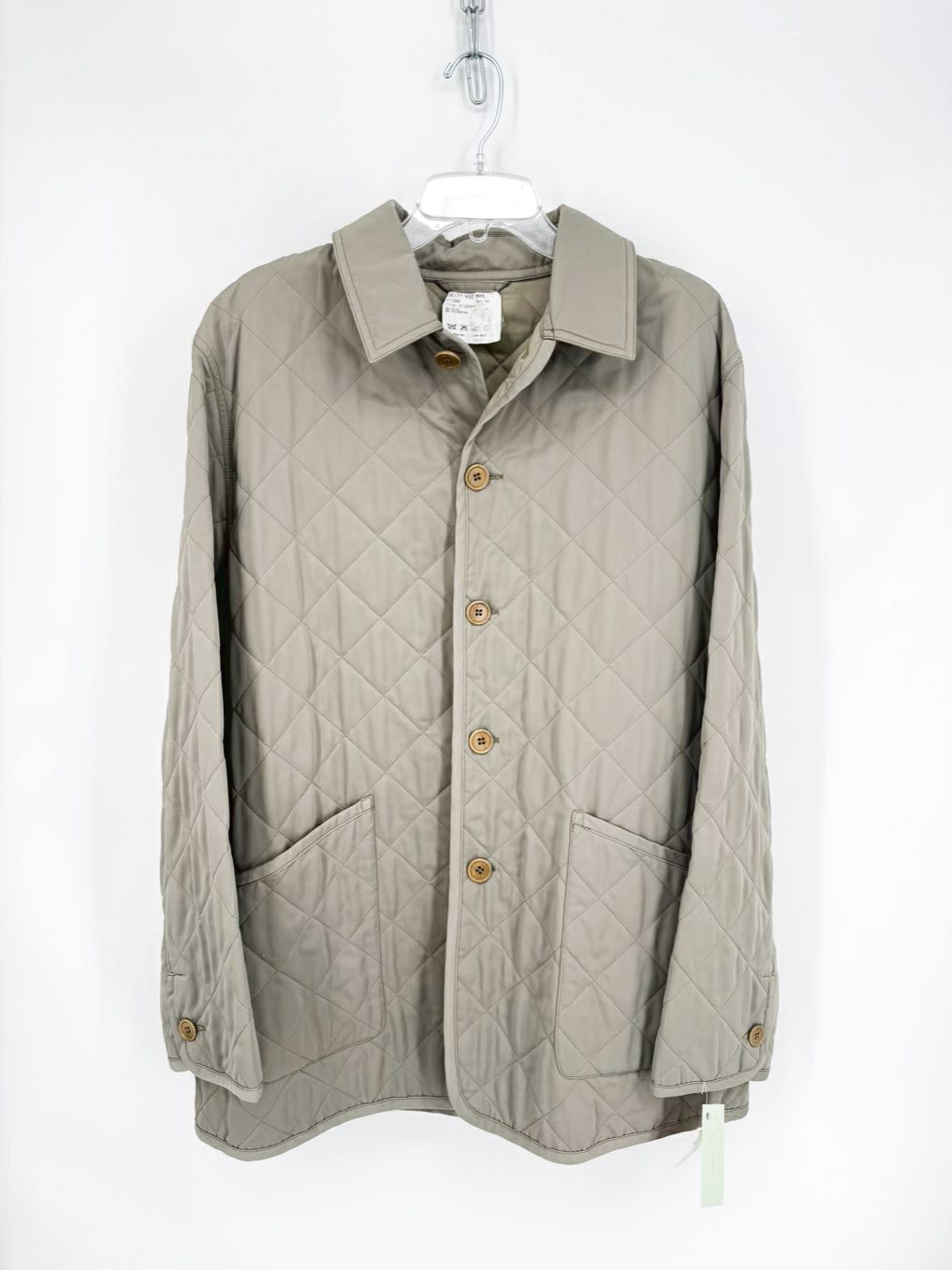 VINTAGE AGNONA Men's Size L Sage Quilted Button Up Jacket