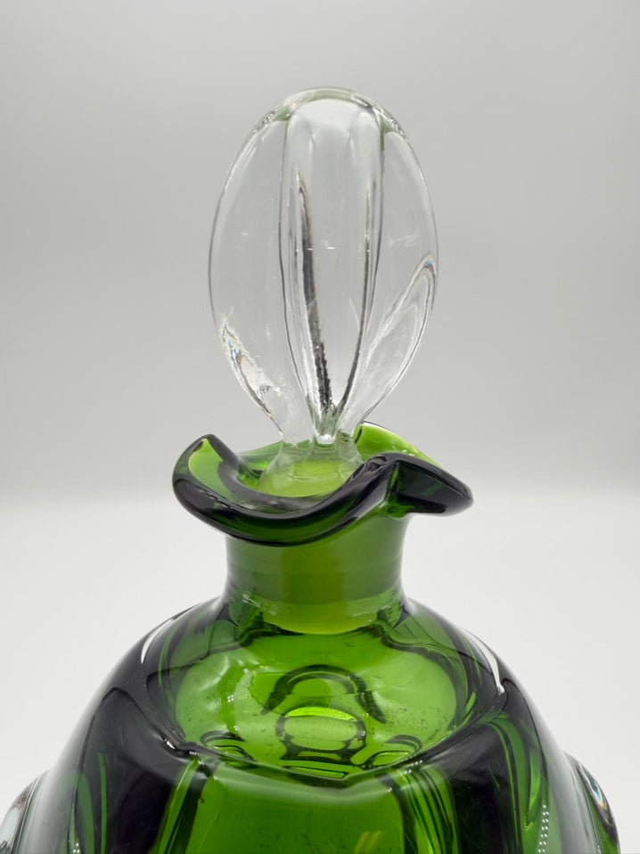 Green Blown Glass Abstract ASEDA Swedish Glassware