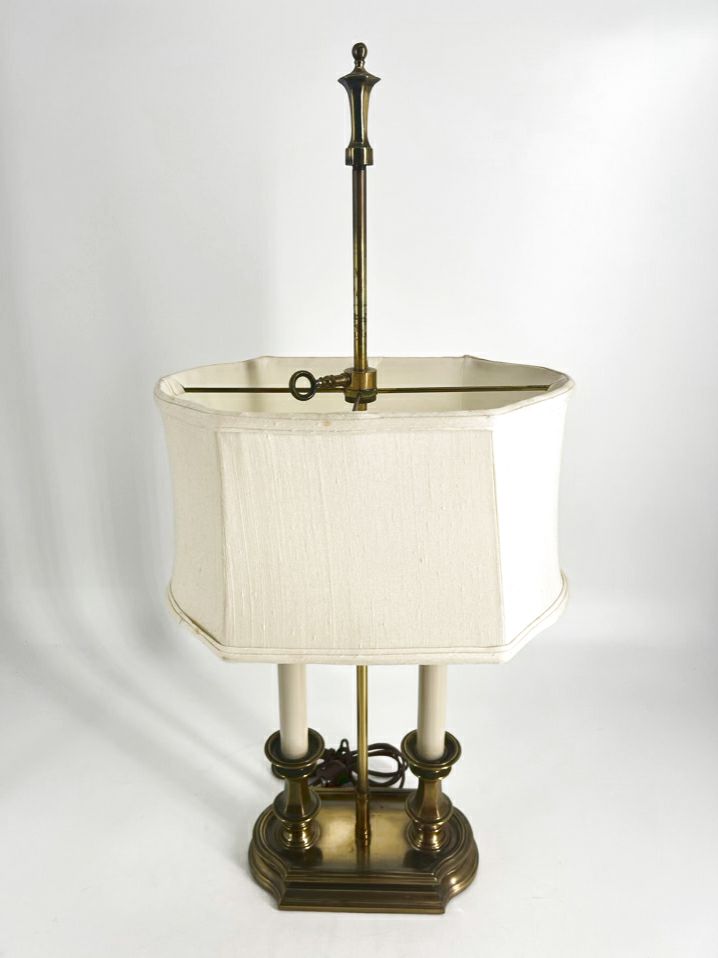 STIFFEL Brass Twin Candle Desk Lamp