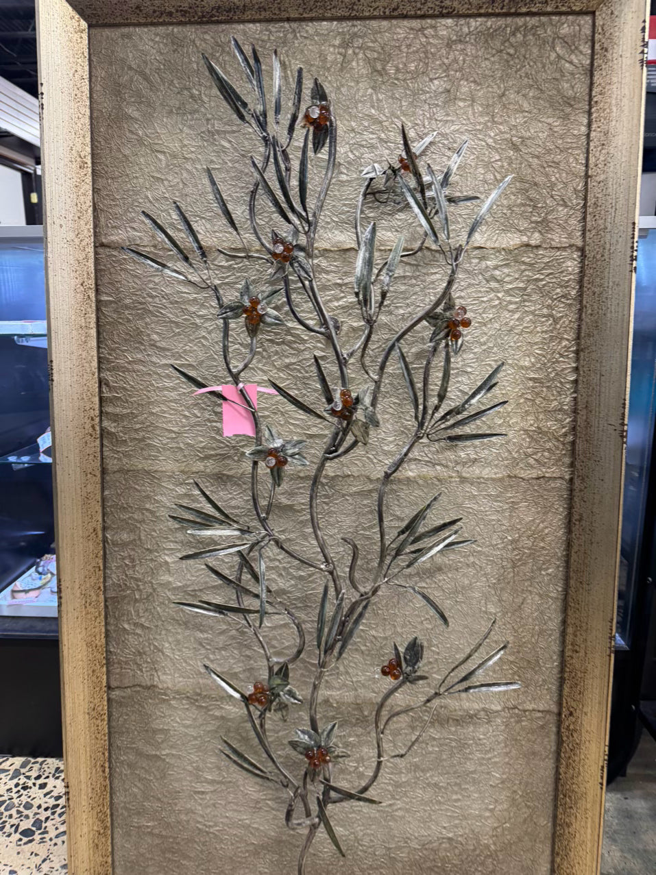 JOHN RICHARD Flower Sculpture in Frame