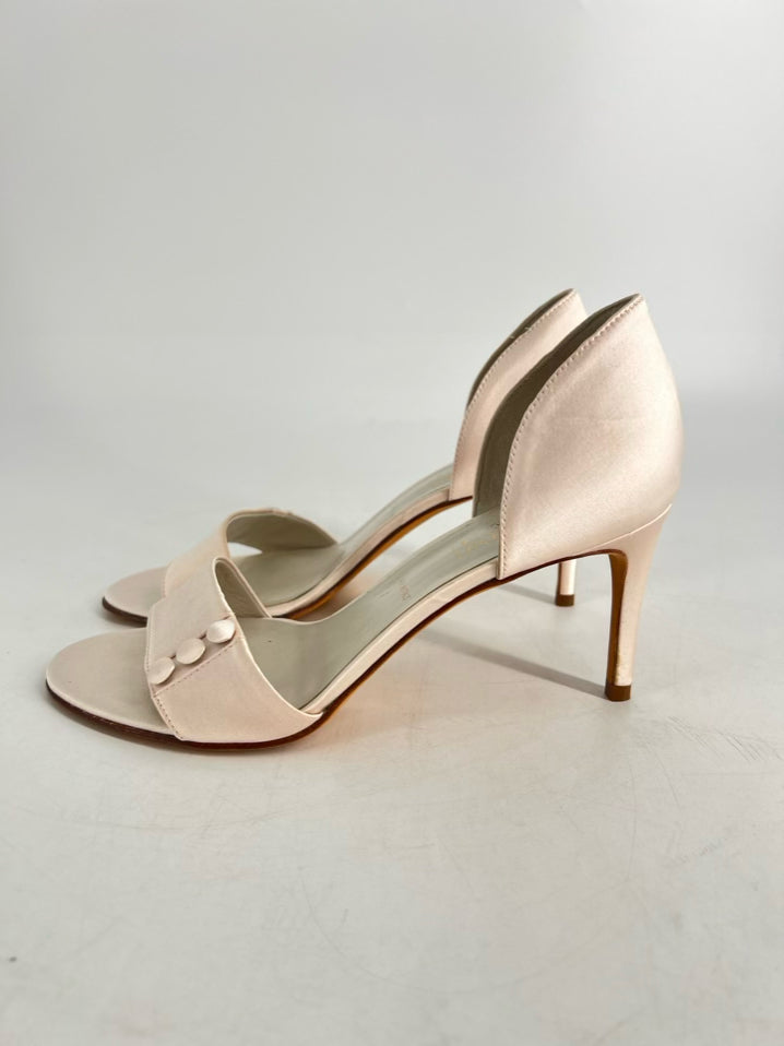 SOMETHING BLEU Size 7 Blush Satin Heels