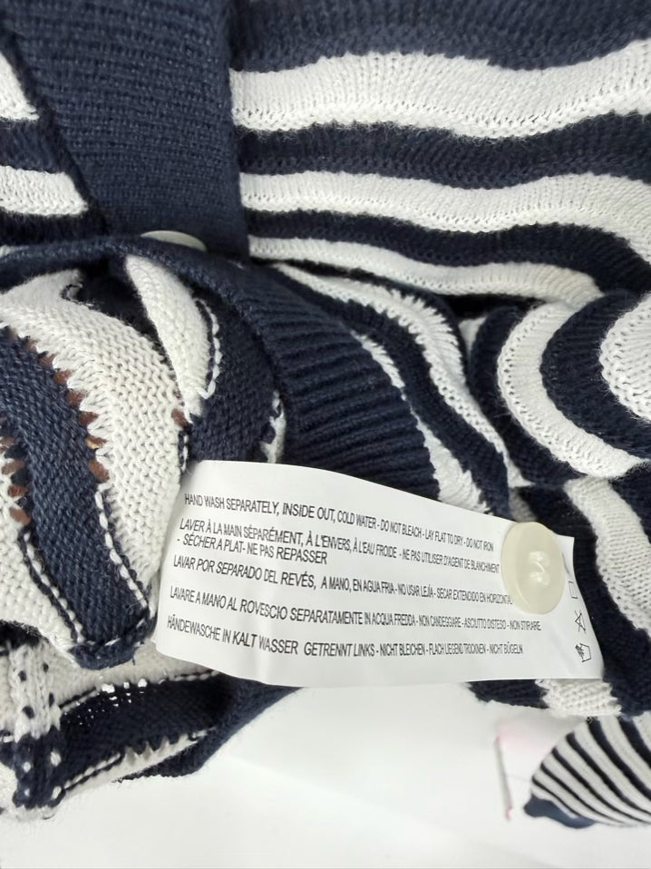 FDJ Size L Navy & Cream Cardigan NWT