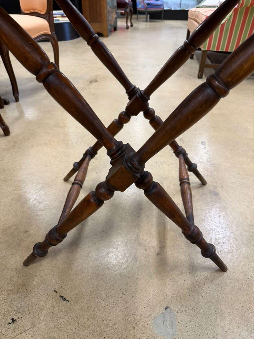 ANTIQUE Wood Folding Bar 2 Piece Table