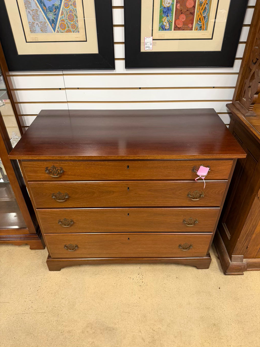 VINTAGE Mahogany 4 Drawer Chest