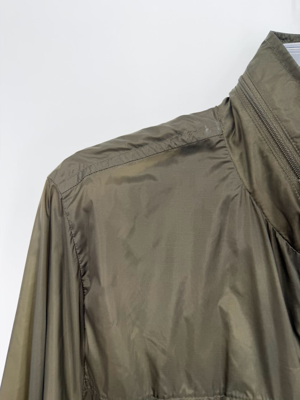 STUSSY Wmn's Size XS Dark Green Nylon Drawstring Long Jacket