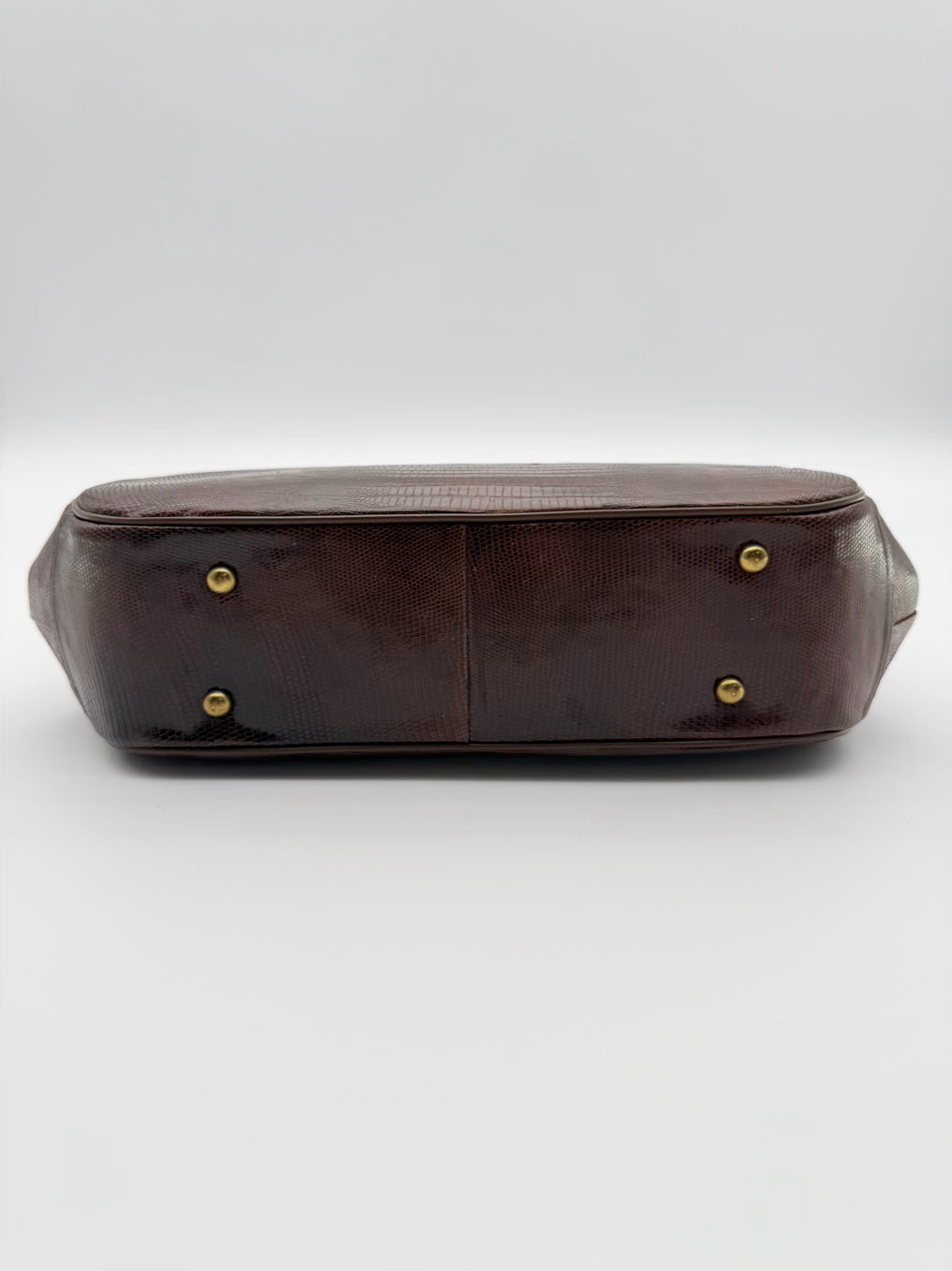 VINTAGE BELLESTONE 1950's Brown Lizard Embossed Top Handle Purse