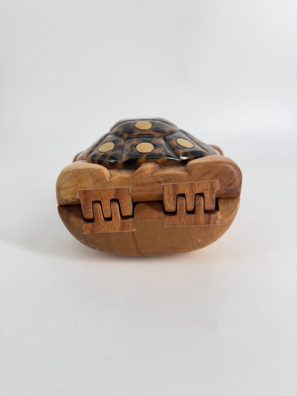 TIMMY WOODS Handmade Brown Wood Turtle Evening Bag