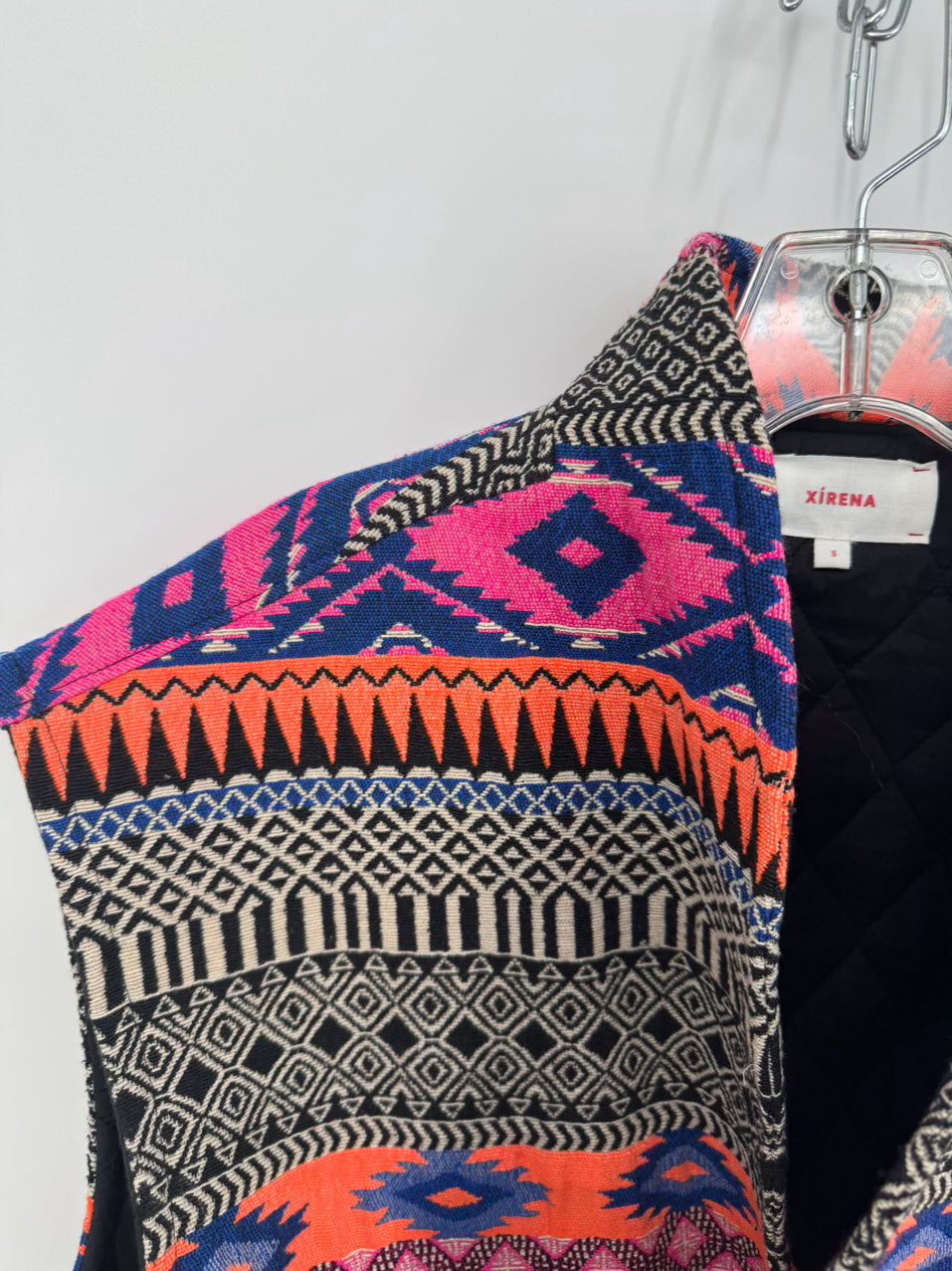 XIRENA Size S Black & Orange Belted Vest