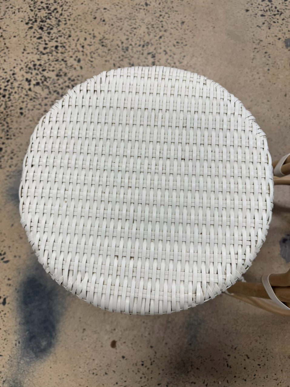 White & Brown Bamboo Pair of Counter Height stools