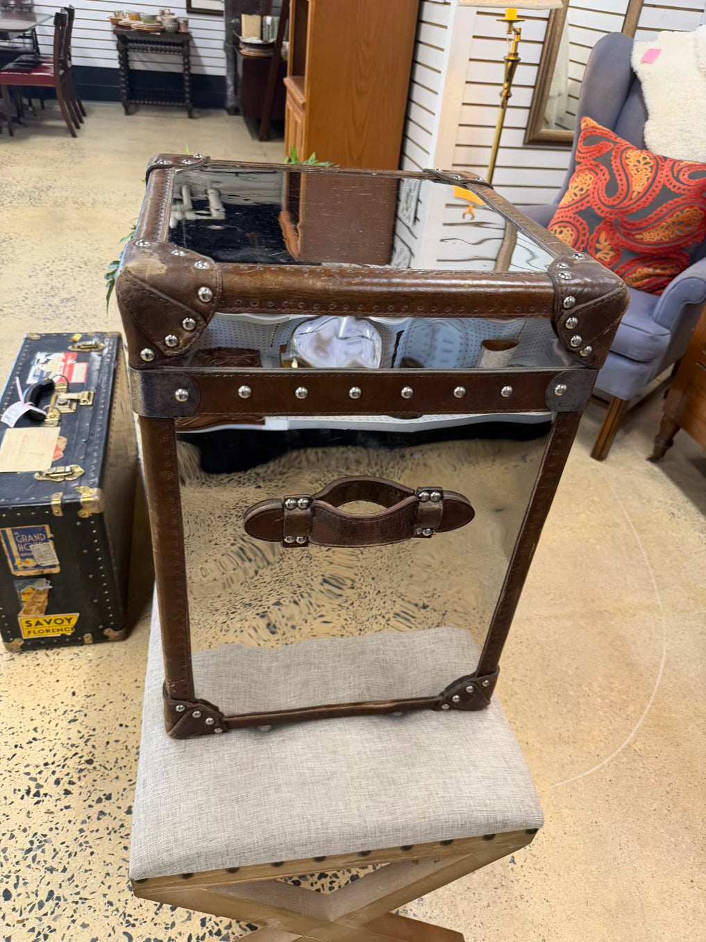 BOND ST. LONDON Timothy Oulton Steamer Steel & Leather Trunk