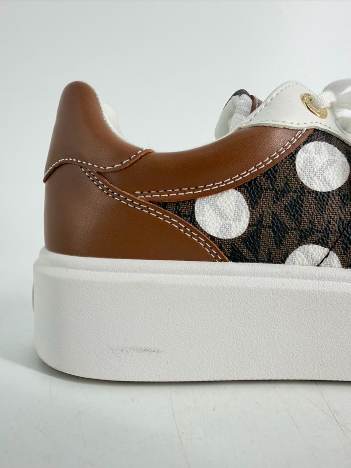 MICHAEL MICHAEL KORS Size 7 Brown & White Monogram Casual Shoes NWT