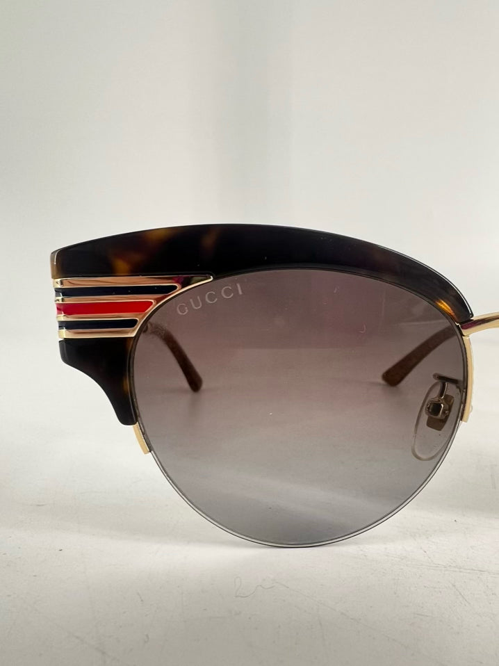 GUCCI Gold & Tortoise Metal Cat-Eye Gradient Sunglasses