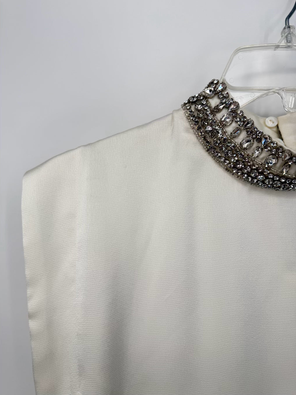 MISA LOS ANGELES Wmn's Size XS Ivory Rhinestone Detail Blouse NWT
