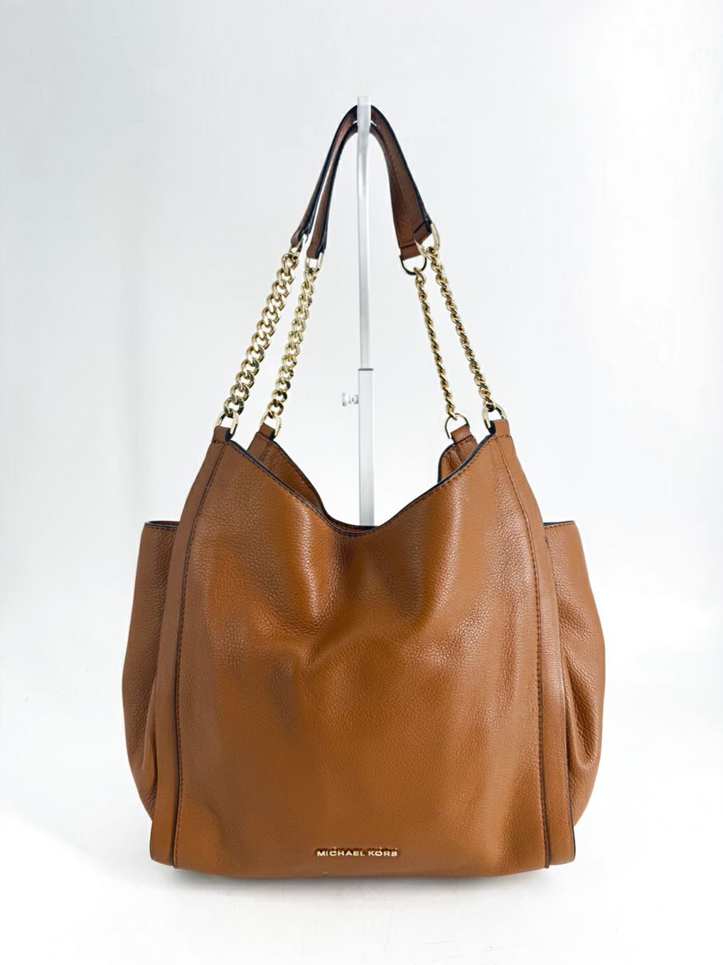 MICHAEL KORS Newbury Acorn Leather Medium Chain Shoulder Tote