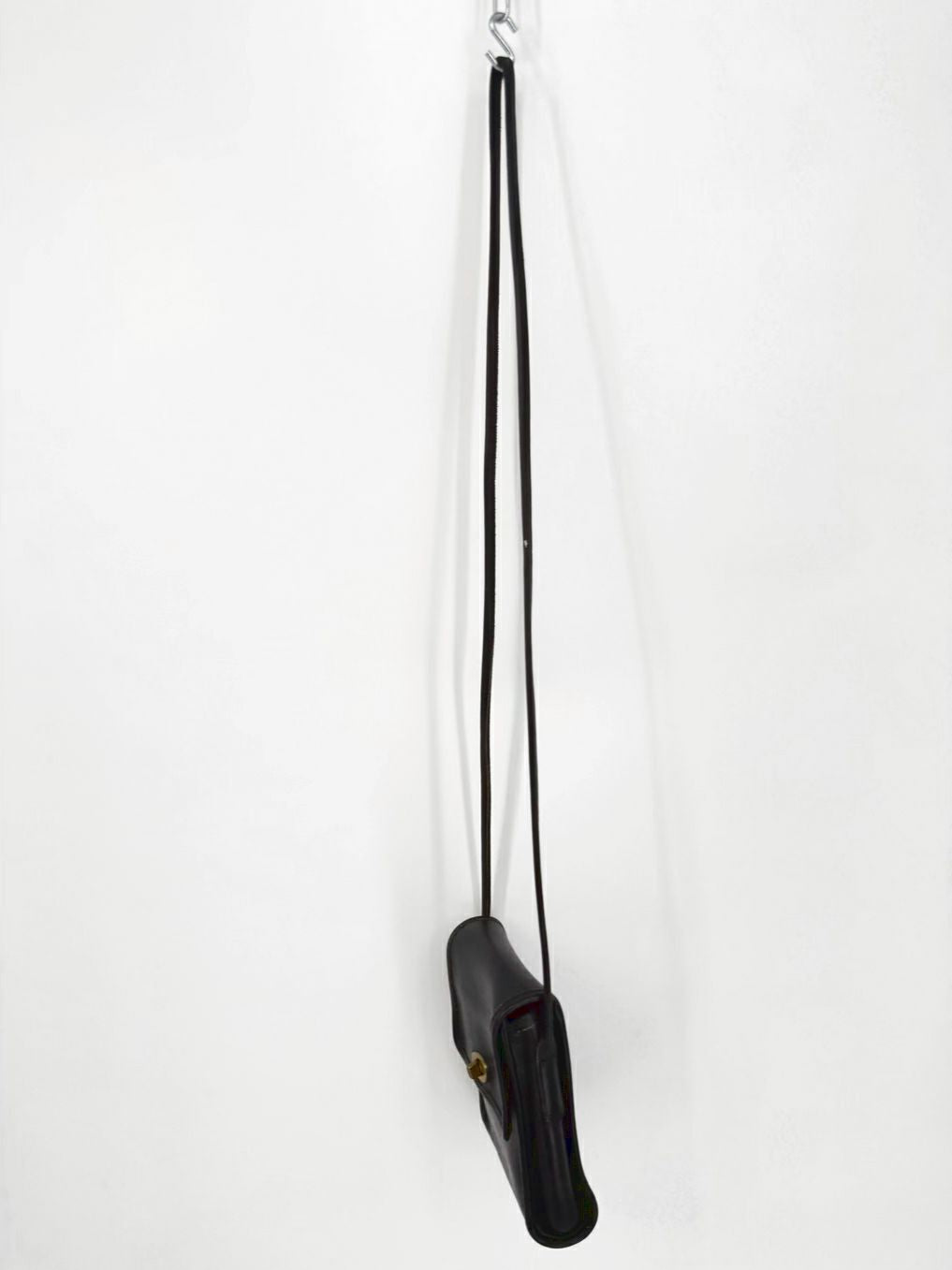 VINTAGE COACH Black Leather Crossbody Bag