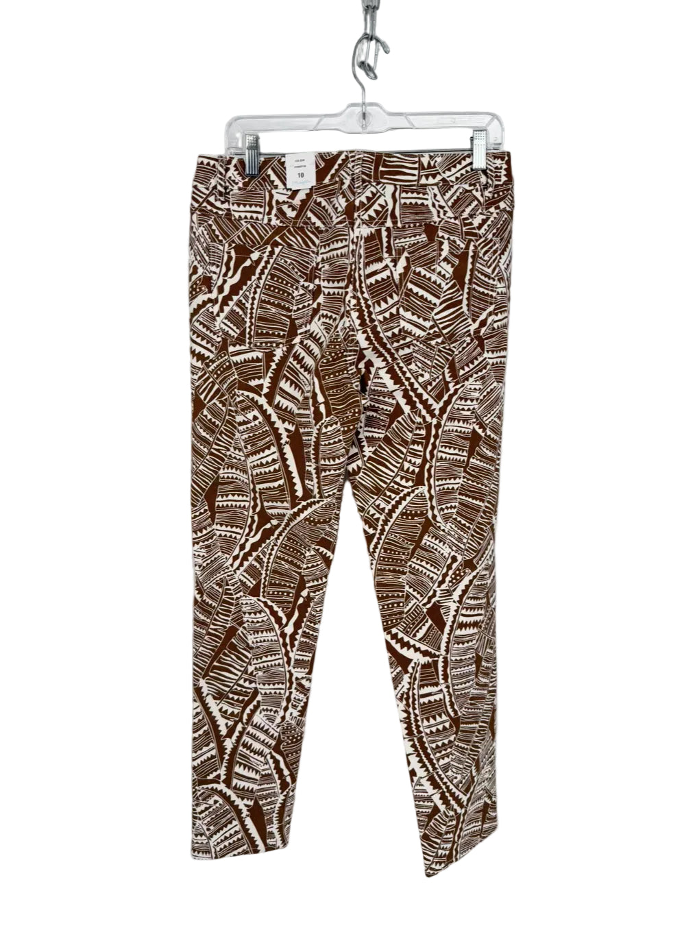 J MCLAUGHLIN Wmn's Size 10 Brown & Cream Denim Print Jeans NWT
