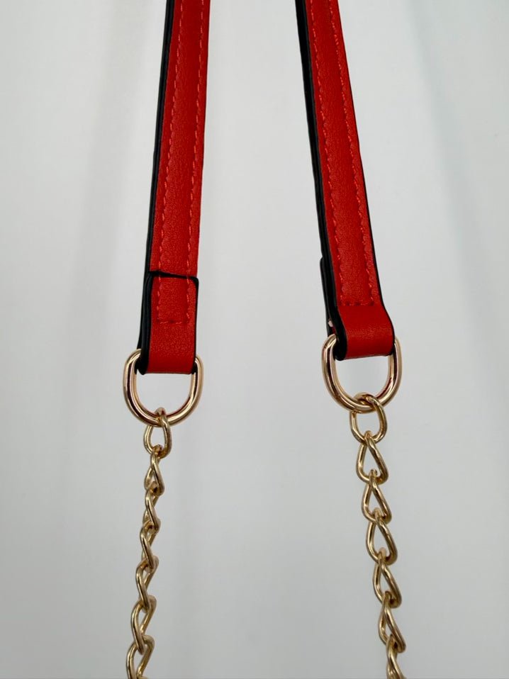 BRAHMIN Orange Leather Embossed Crossbody Bag