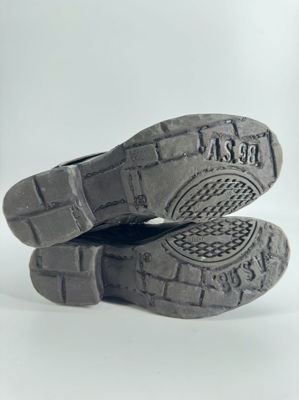 AS 98 Size 39 Gunmetal Leather Embossed Boots