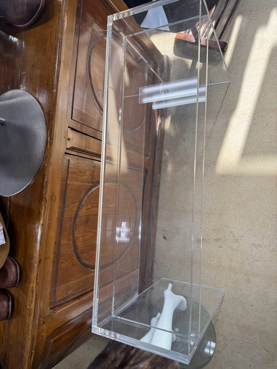 Clear Lucite Desk w/ Shelf