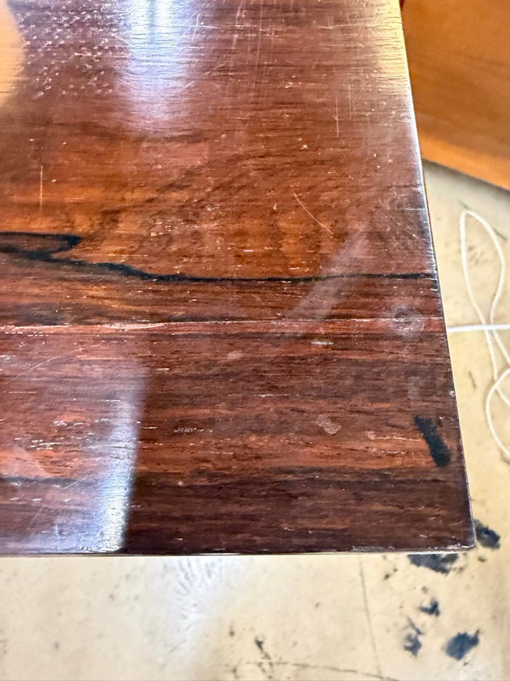 Dark Wood Drop Front Desk w/ Lower Cabinet