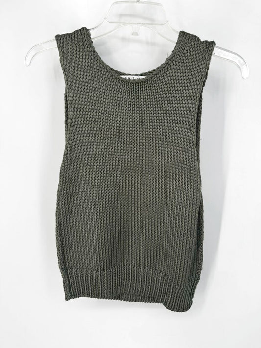 HELMUT LANG Size XS Olive Knit Silk Sleeveless Top