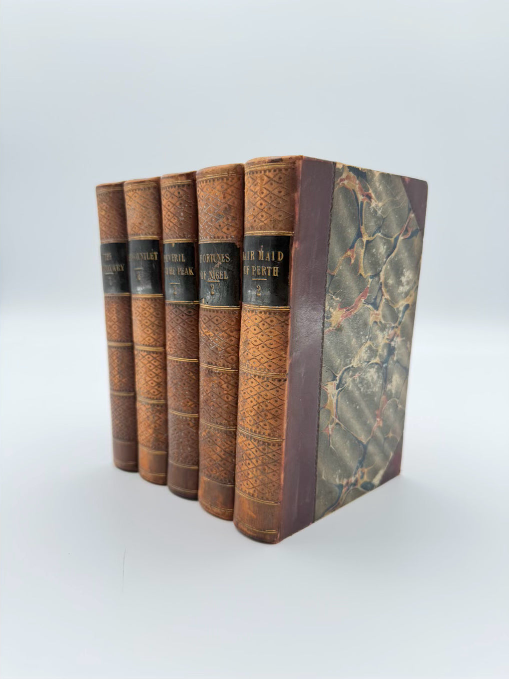 WAVERLY NOVELS Leather Bound Set Of 5 Books