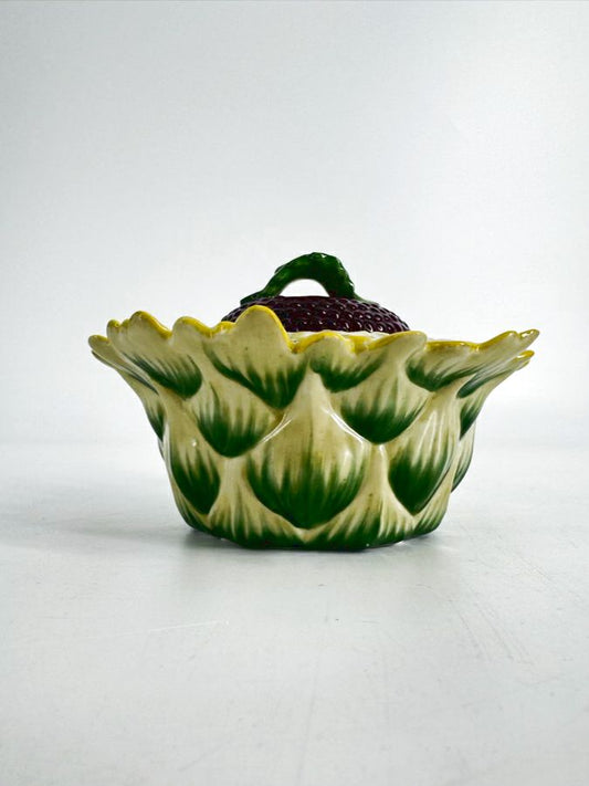 CHELSEA HOUSE Green & Yellow Porcelain Sunflower Dish w/ Lid