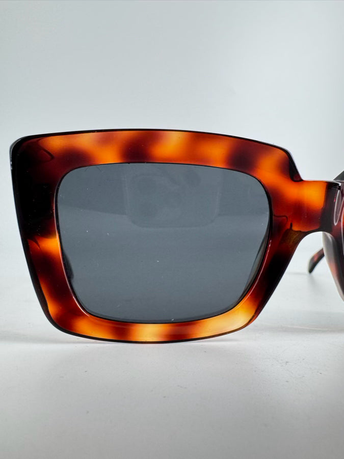 CELINE Tortoise Shell Square Sunglasses w/ Case