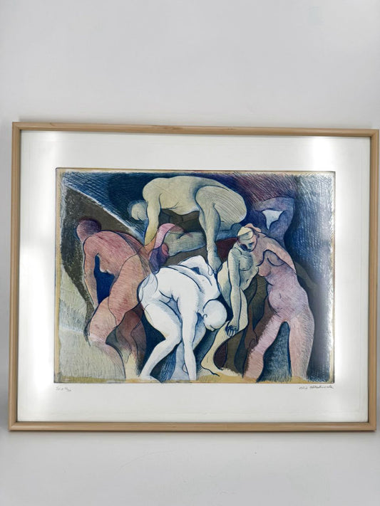 ALEX HITCHCOCK Nudes Framed Art in Blond Wood Frame
