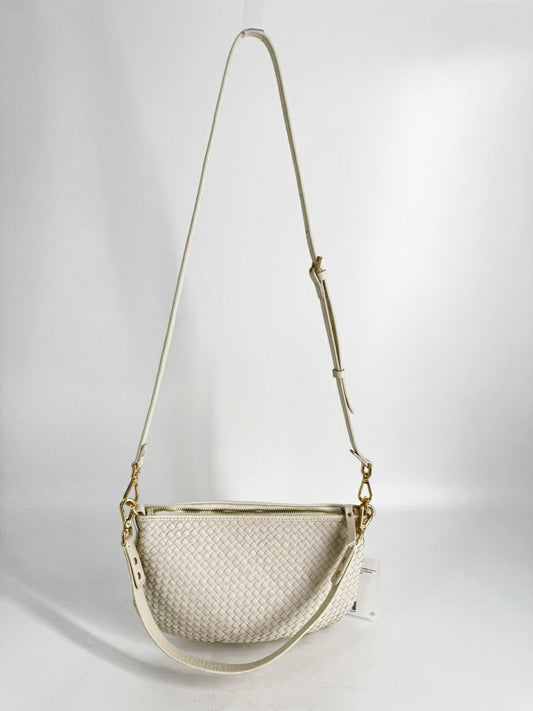 QUINCE Cream Woven Leather Crossbody Bag NWT