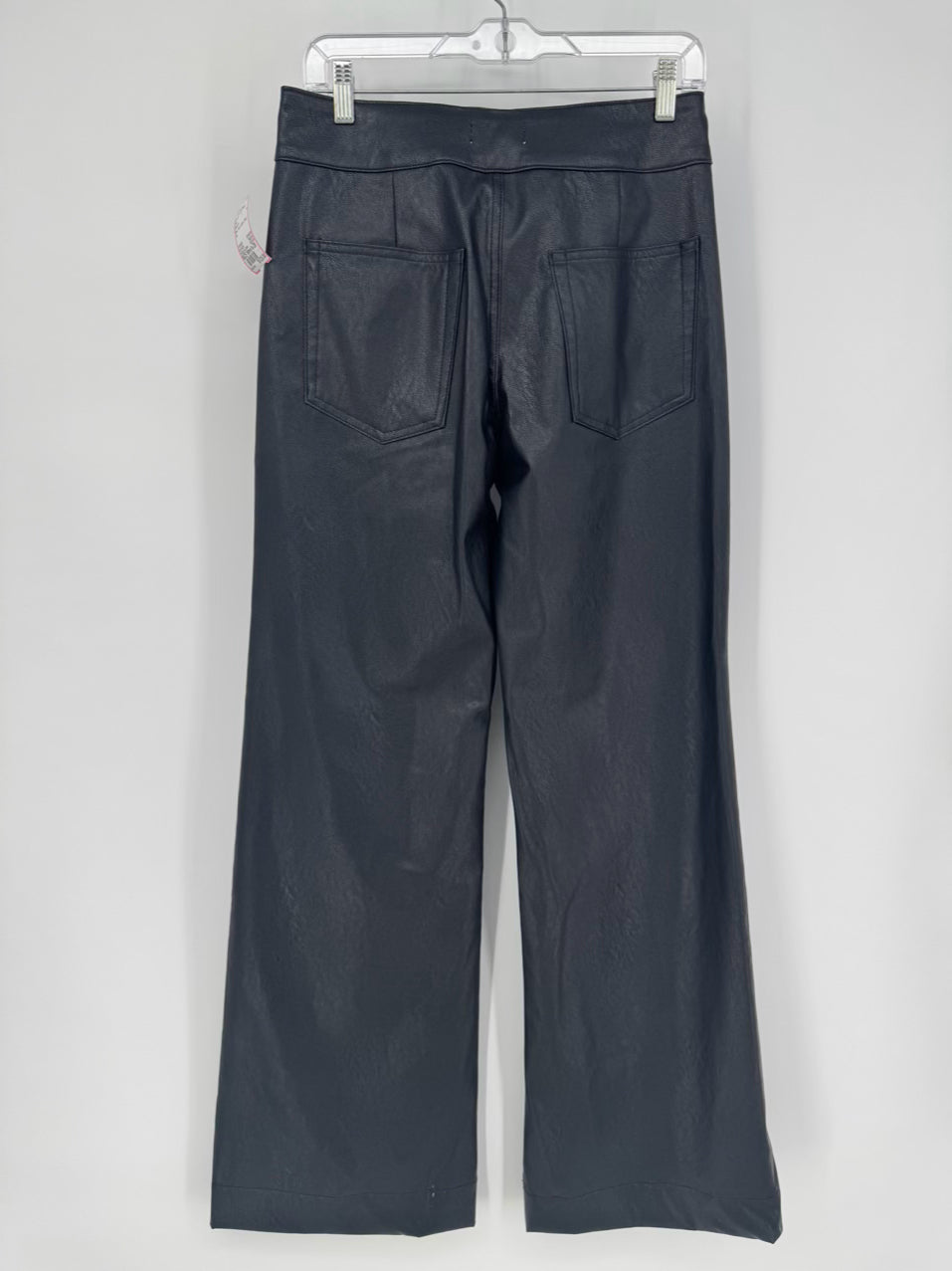 ASKK NY Size 28 Black Faux Leather Wide Leg Pants