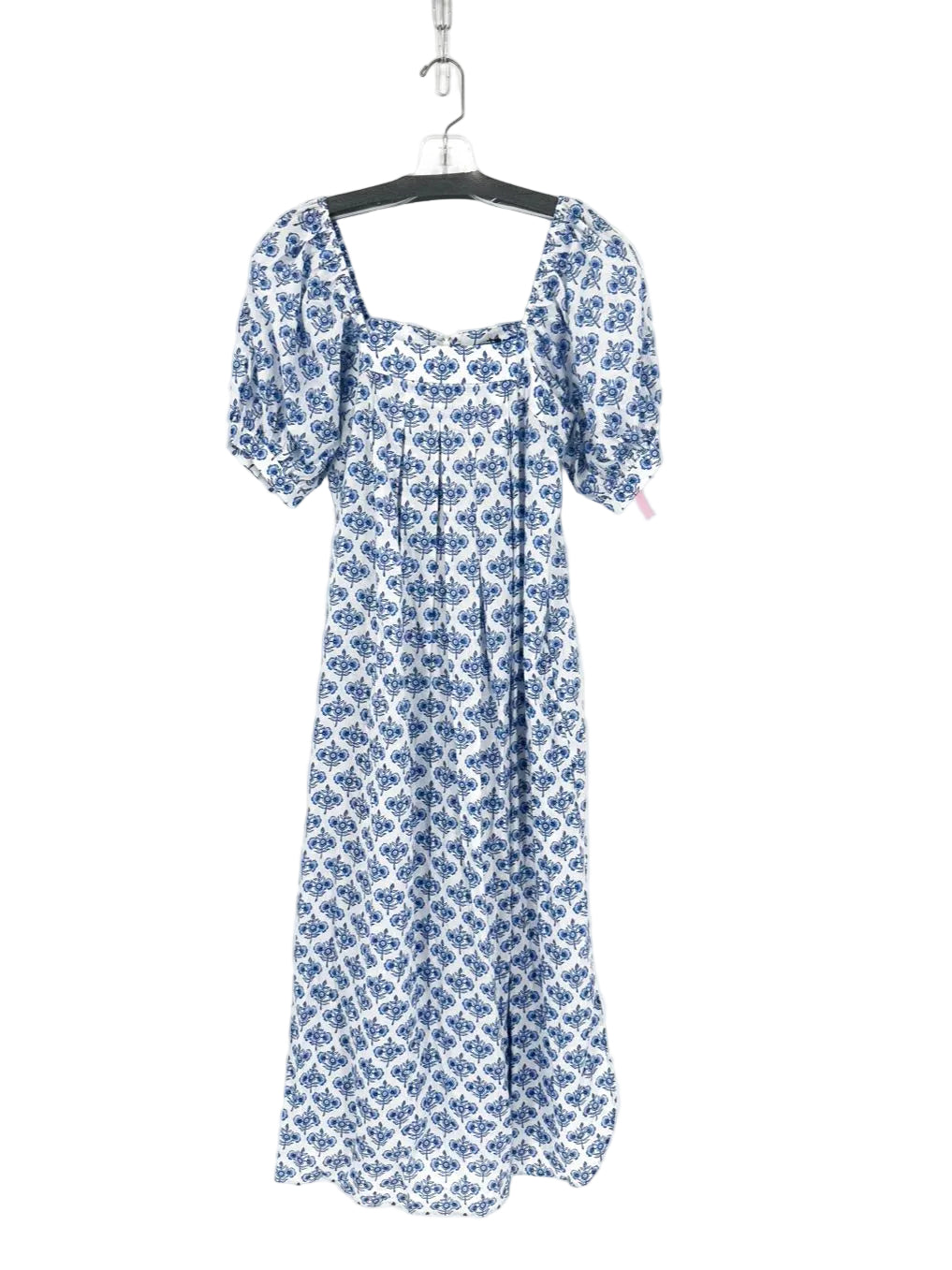 J MCLAUGHLIN Size M White & Blue Floral Maxi-Dress NWT