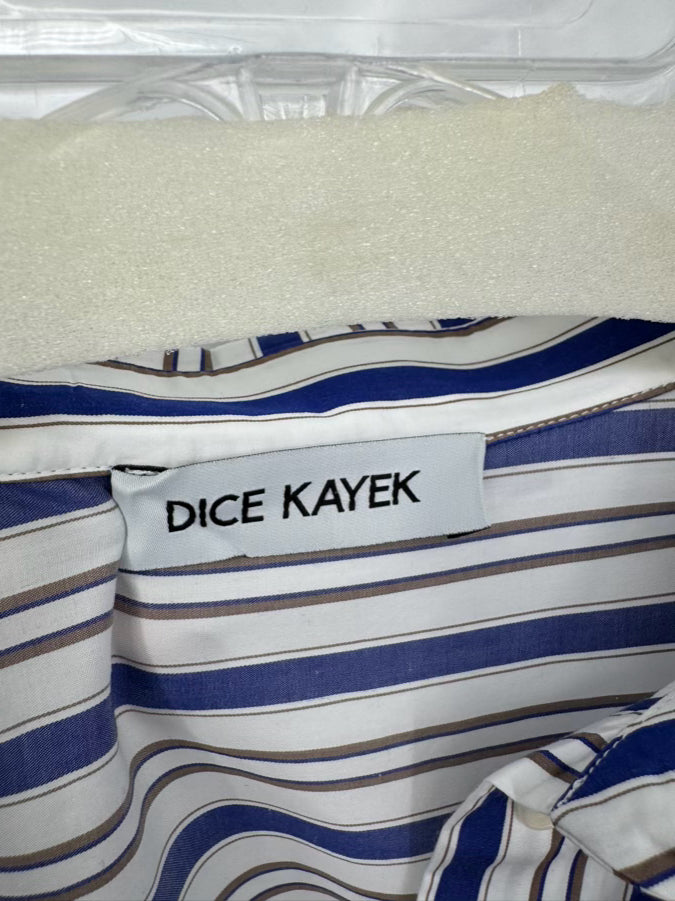 DICE KAYEK Size 44 Royal Blue Stripe Oversized Blouse