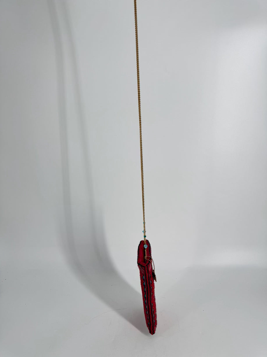 MARY FRANCES Pink & Blue Heart Beaded Evening Bag